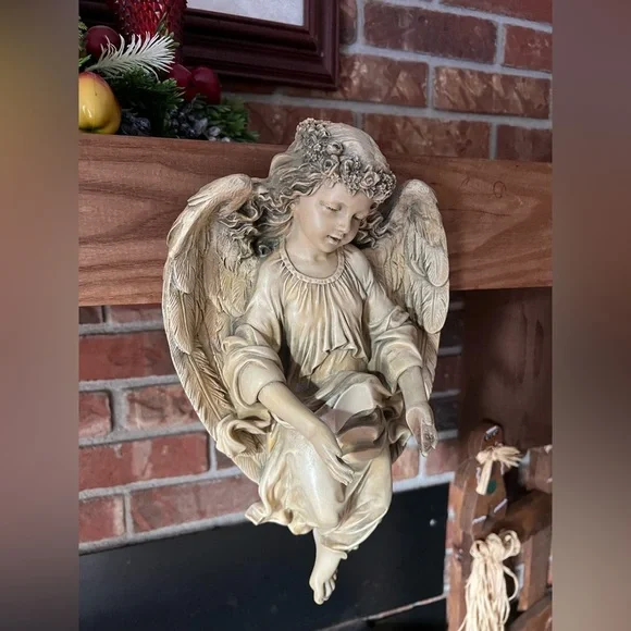 Rare Vintage Cherub Angel Wall Candle Holder Home Interiors